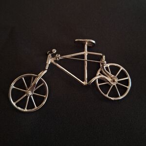 Vintage Taxco Sterling Silver Bicycle Brooch | Movable Wheels | Artisan Pin